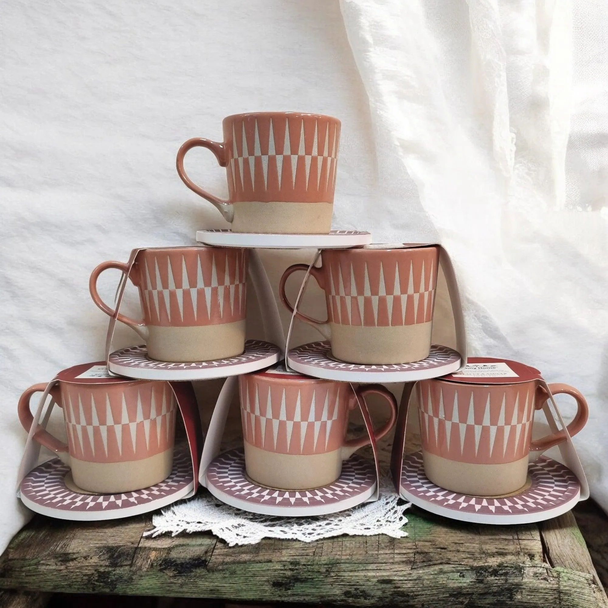 Nordic Thesame - Ceramic Mugs with Coasters