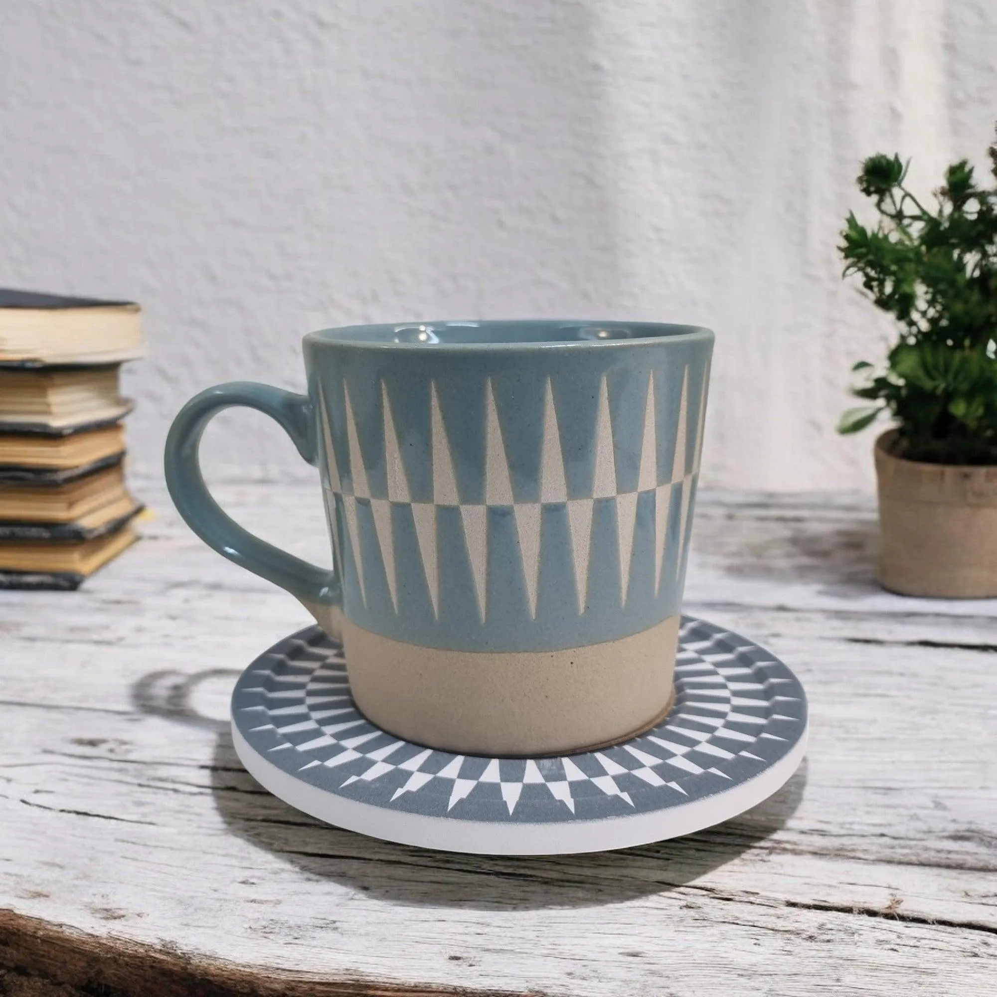 Nordic Thesame - Ceramic Mugs with Coasters