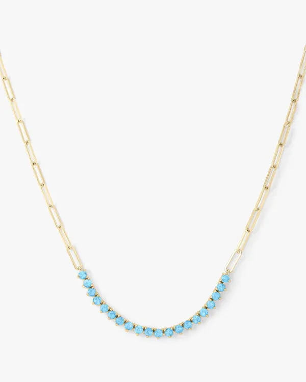 Not Your Basic Samantha Tennis Necklace - Turquiose