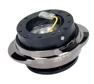 NRG SRK-220BKC: Black Body / Invader Black Chrome Ring Quick Release Gen 2.2