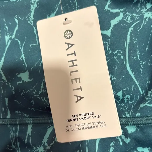 NWT Athleta Ace Printed Tennis Skort 13.5” Women’s 3X