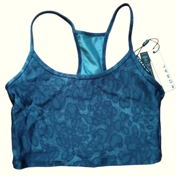 NWT KORAL Leah Cheetara Sports Bra Crop Cheetah Print XS NWT
