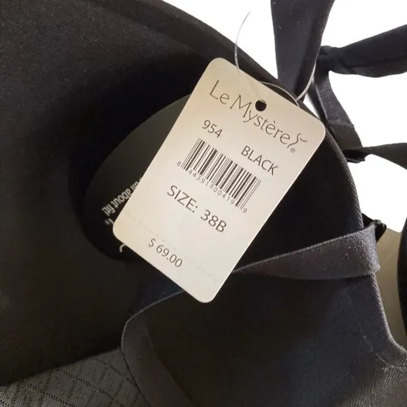 NWT Le Mystere TechFit Bra 954 Underwire Black 38B