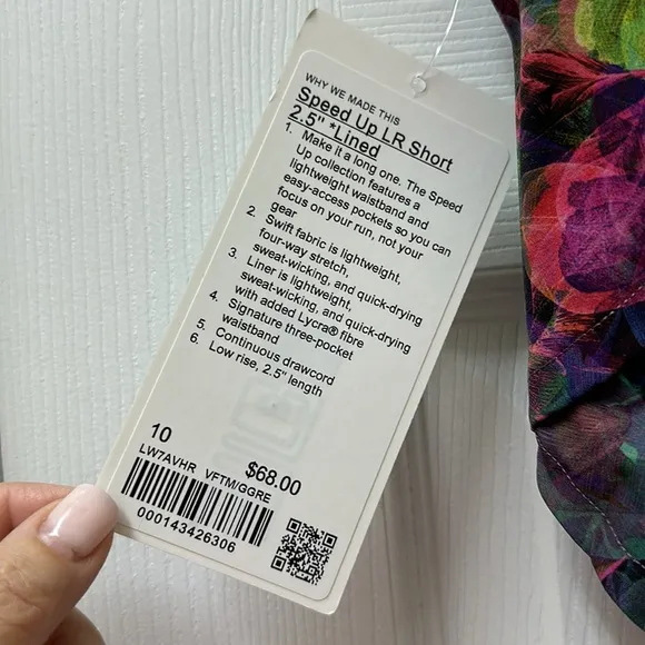 NWT Lululemon Speed Up Low-Rise Short 2.5&quot; Hyper Flow Pink Multi / Black
