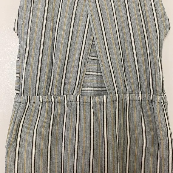 NWT Prana Ecotropics Cut Out Dress Stripe Organic Cotton Drawstring Waist Size M