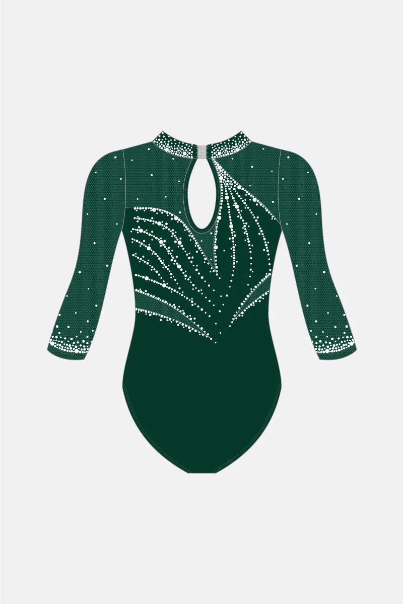 Ornate 3/4 Slv Leotard Mid Cut