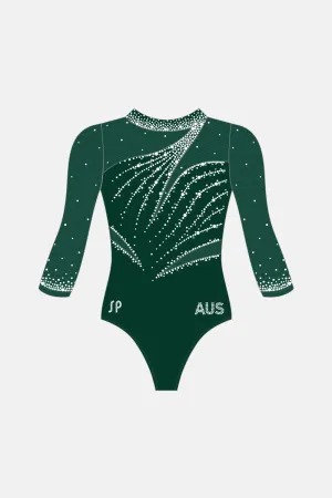 Ornate 3/4 Slv Leotard Mid Cut