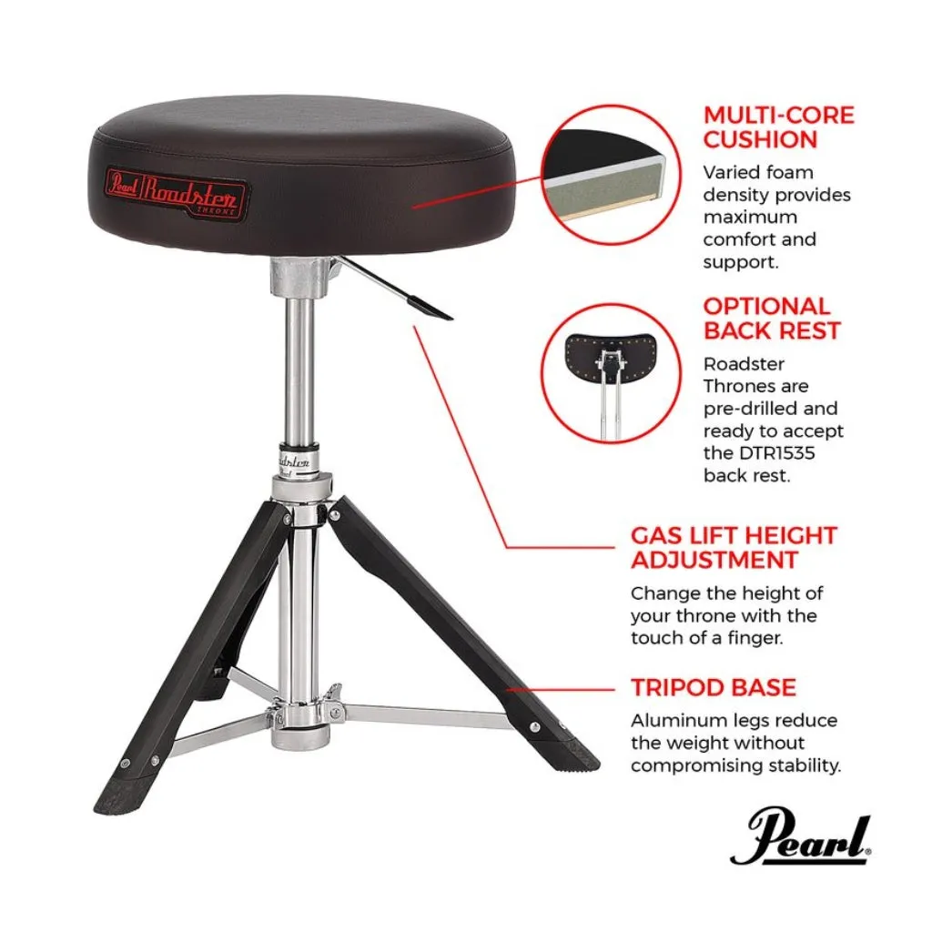 Pearl 15" Gas Lift Throne with Round Multi-Core Foam Cushion & Aluminium Struts