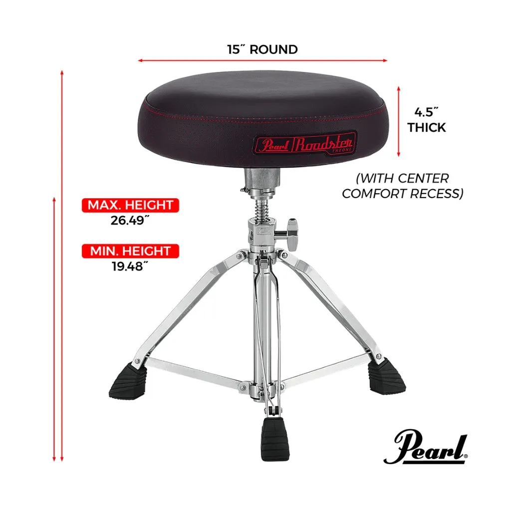 Pearl D1500 15" Vented Round White Cloth Drum Throne
