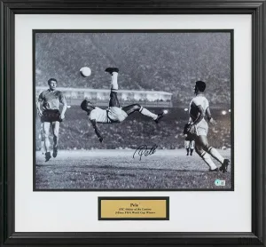 Pele 'Bicycle Kick' Autographed Photo - Framed with Certificate of Authenticity