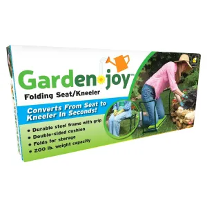 Portable Garden Joy Kneeler/Bench! Sturdy steel frame and grip handles for support when getting up and down.