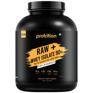 Protrition Raw Whey Protein Isolate 90%, Unflavoured, 2Kg