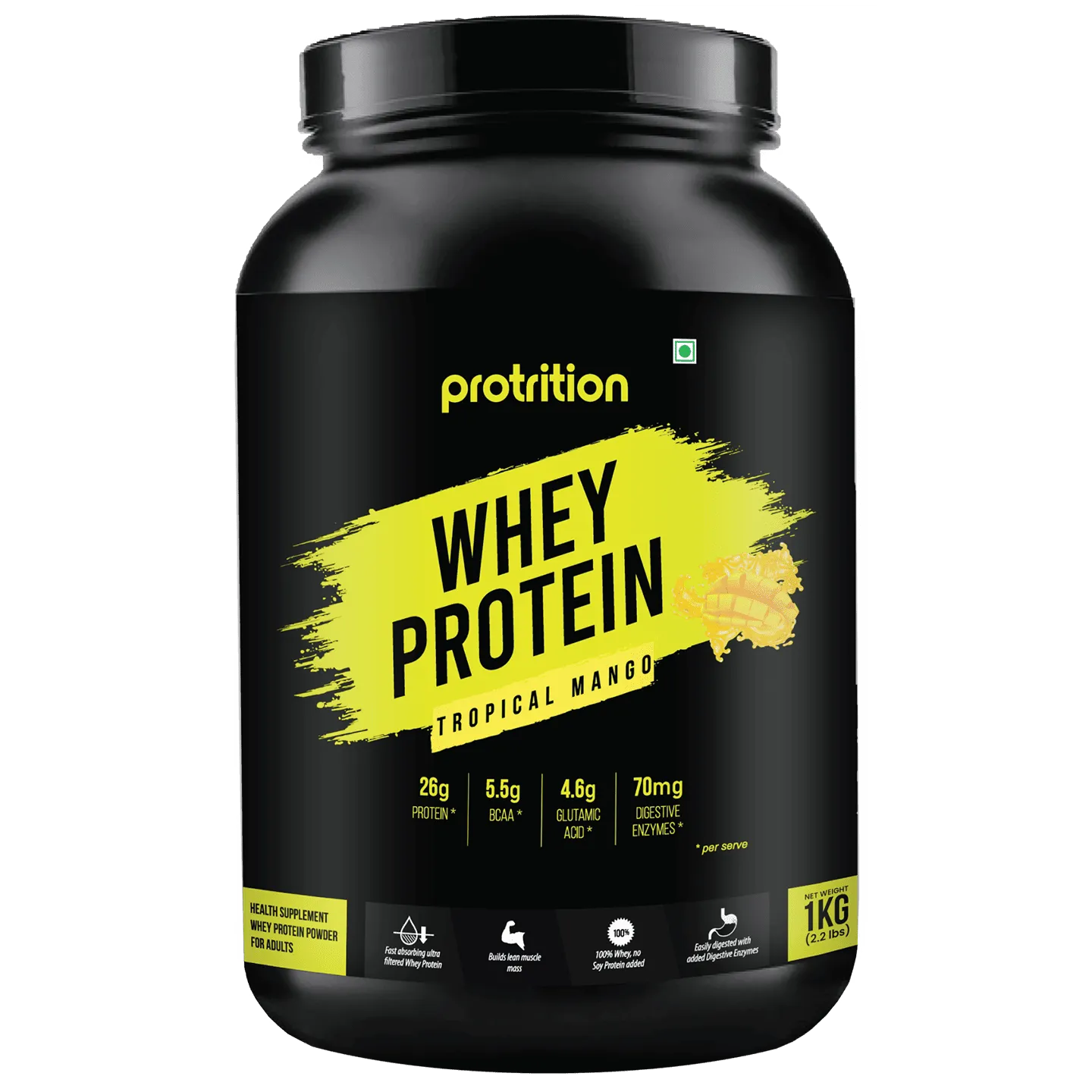 Protrition Whey Protein, 1Kg, Tropical Mango