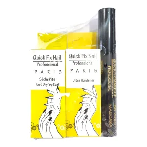 Quick fix ultra nail hardener   fast dry top coat   FREE quick fix 3D mascara