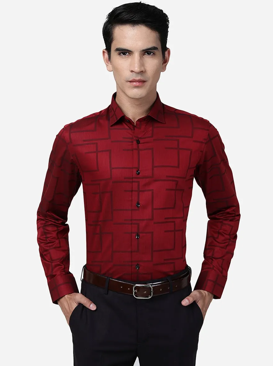 Red Solid Slim Fit Party Wear Shirt | Wyre