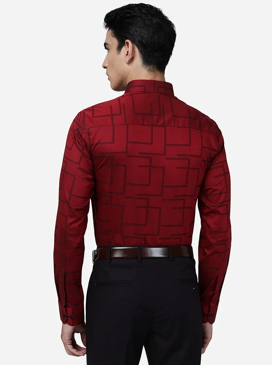 Red Solid Slim Fit Party Wear Shirt | Wyre