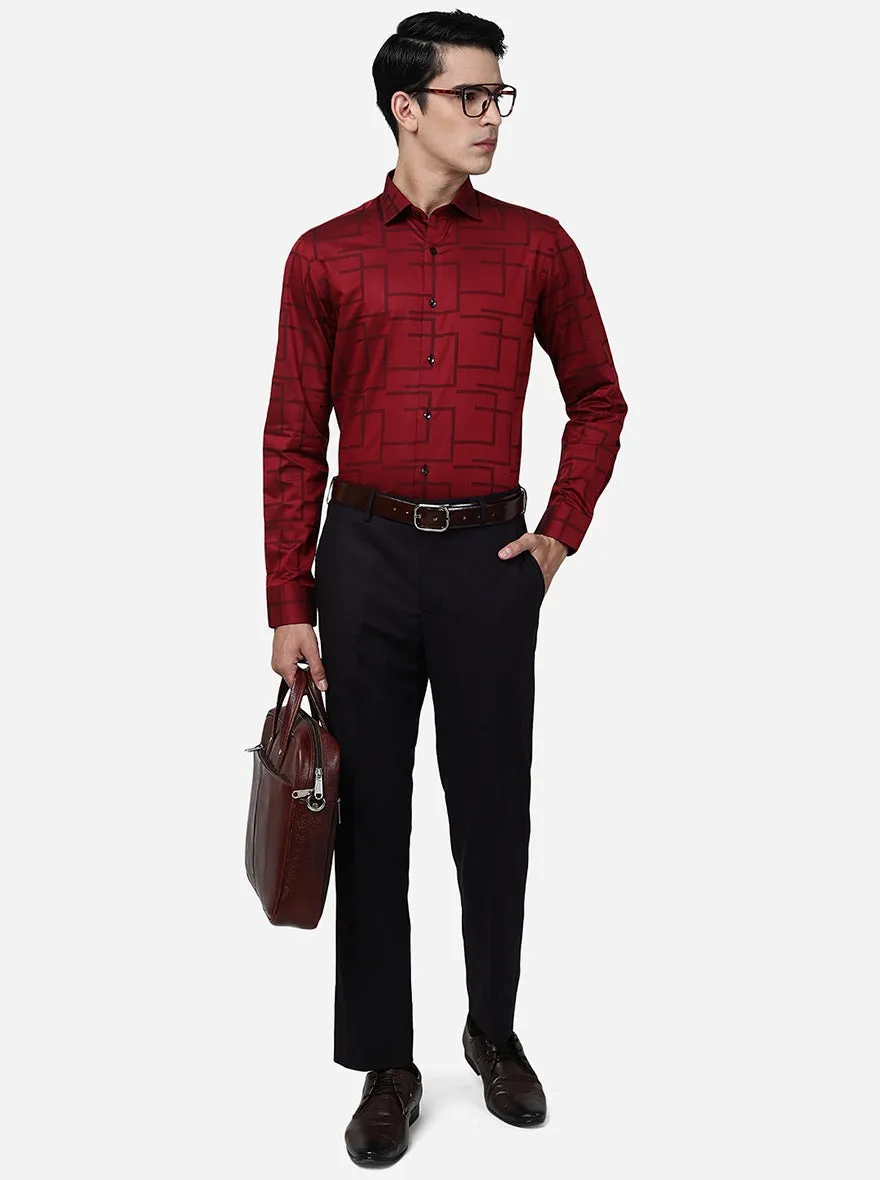 Red Solid Slim Fit Party Wear Shirt | Wyre