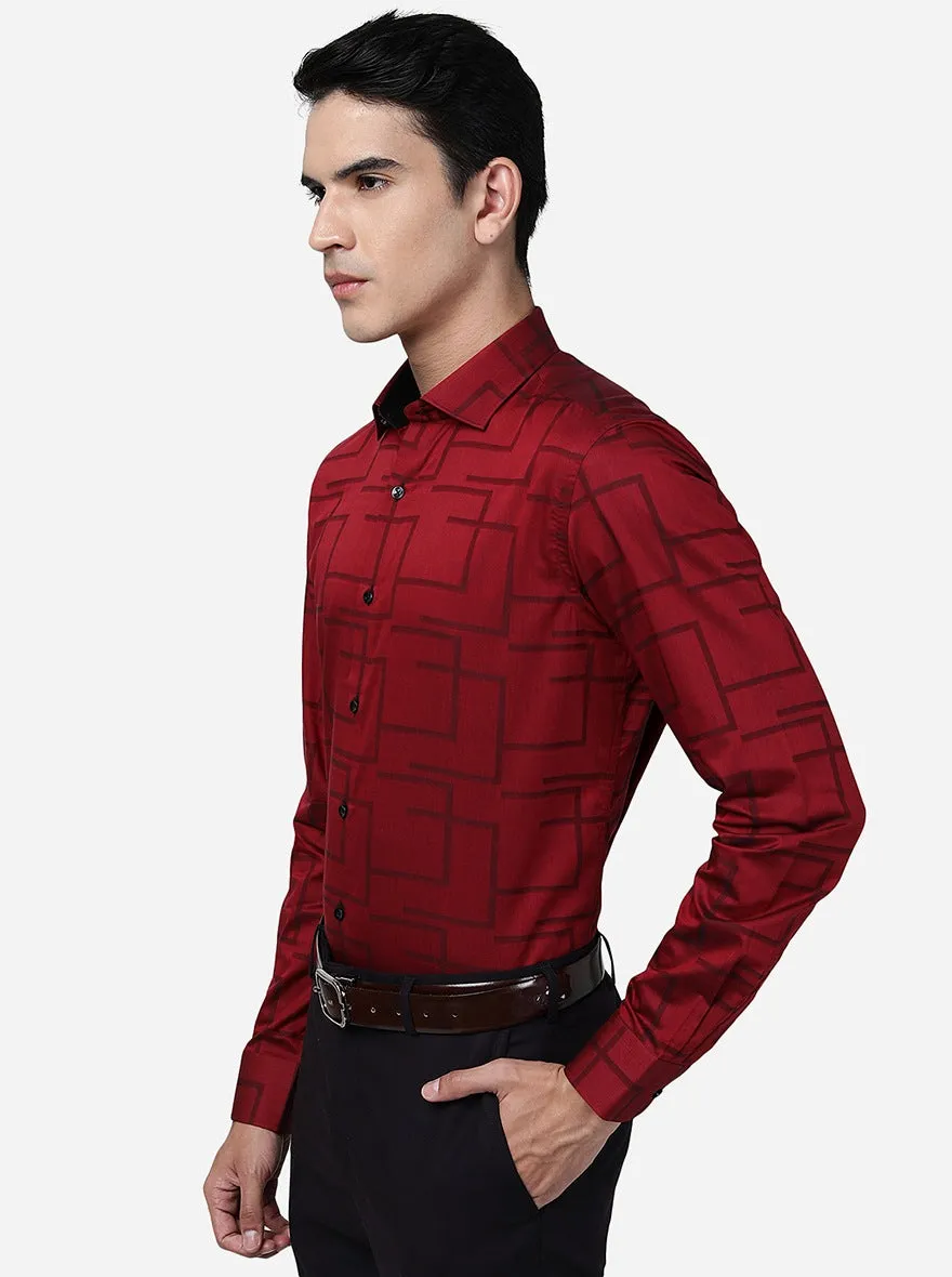 Red Solid Slim Fit Party Wear Shirt | Wyre