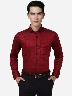 Red Solid Slim Fit Party Wear Shirt | Wyre