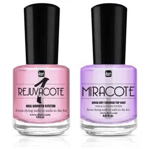 Rejuvacote 1 Original Maximum Strength Nail Growth System   Miracote Quick Dry Through Top Coat