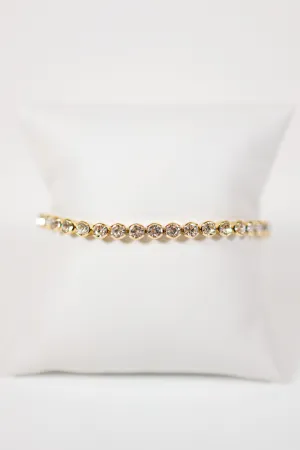 Round Rhine Stone Tennis Bracelet