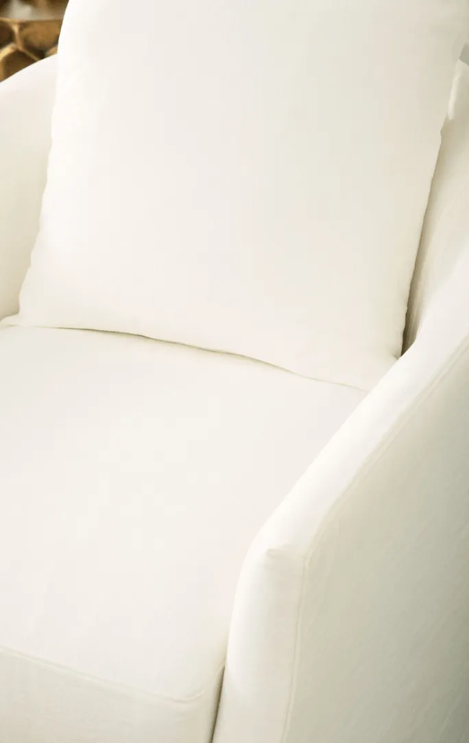 Santa Monica Slipcovered Swivel Chair