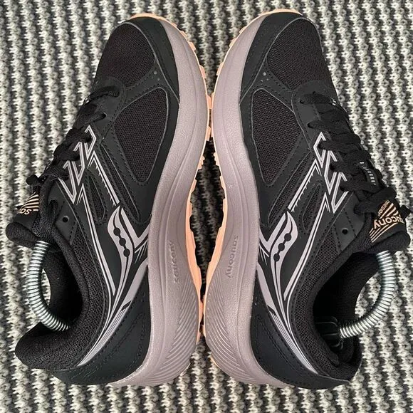 Saucony Cohesion Tr14 Trail Running Shoe black/pink/purple women’s size 7