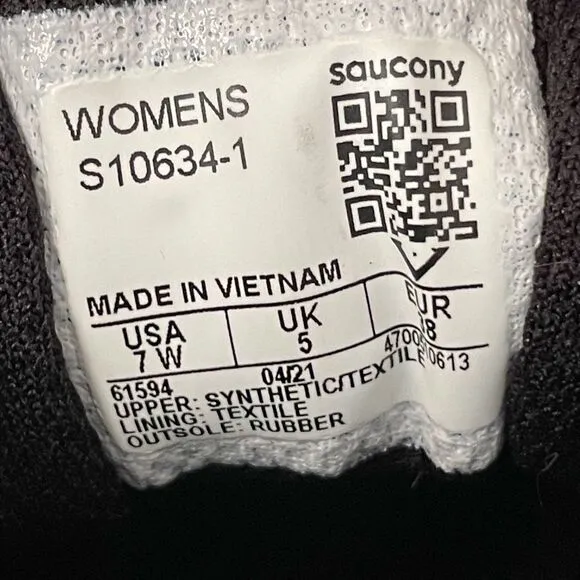 Saucony Cohesion Tr14 Trail Running Shoe black/pink/purple women’s size 7