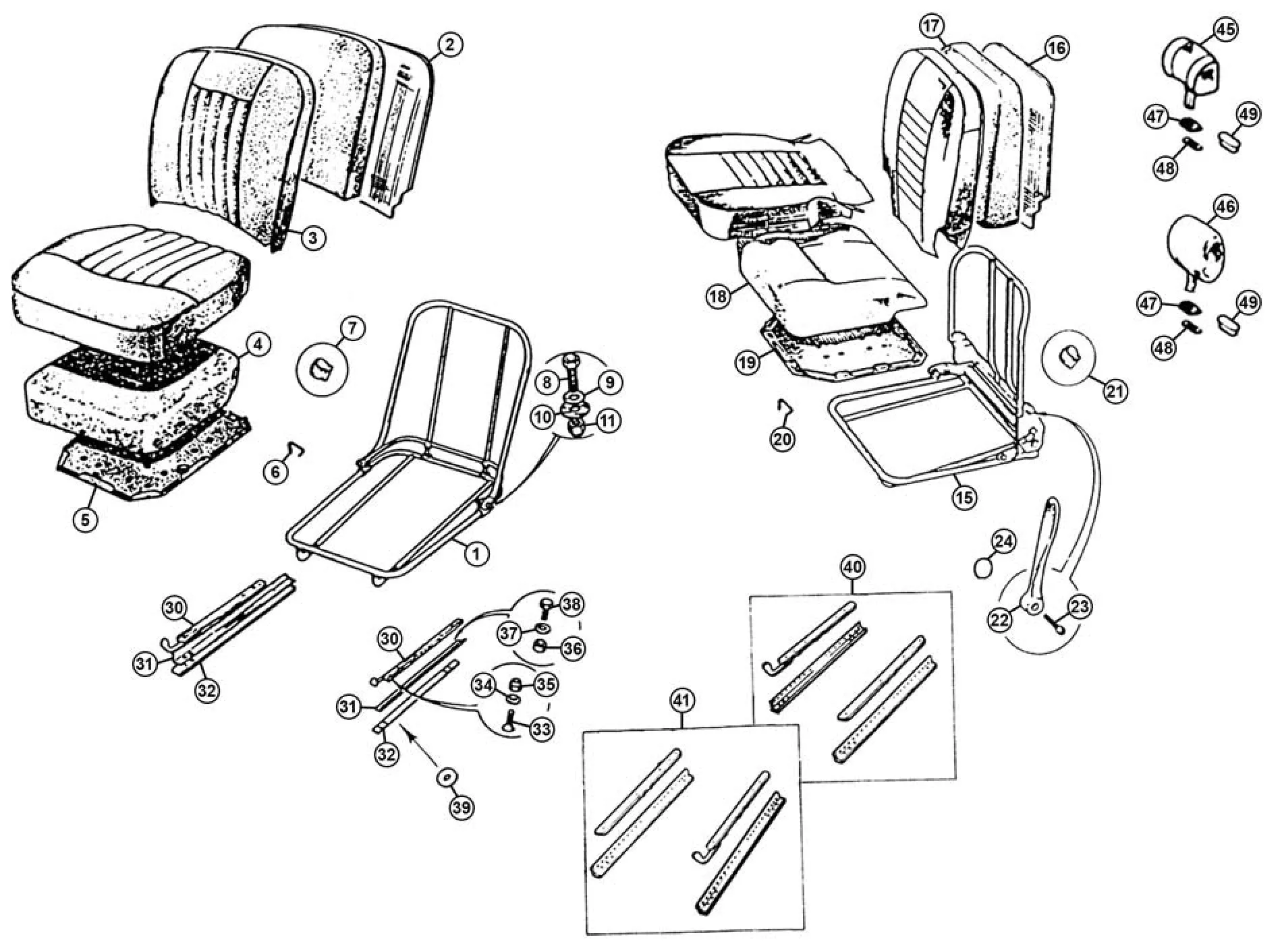 SEAT FOAM CUSHION, LH, MGB 62-68