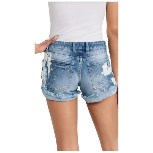 Ser.o.ya Lex Short Mid Rise Fitted Olympia Bleached NWT Size 28 MSRP $245