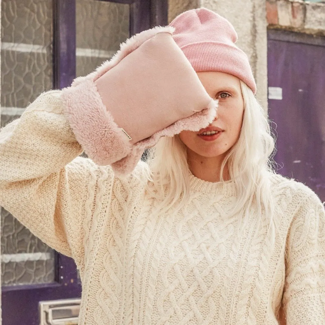 Sheepskin Buggy Mittens (Rose)