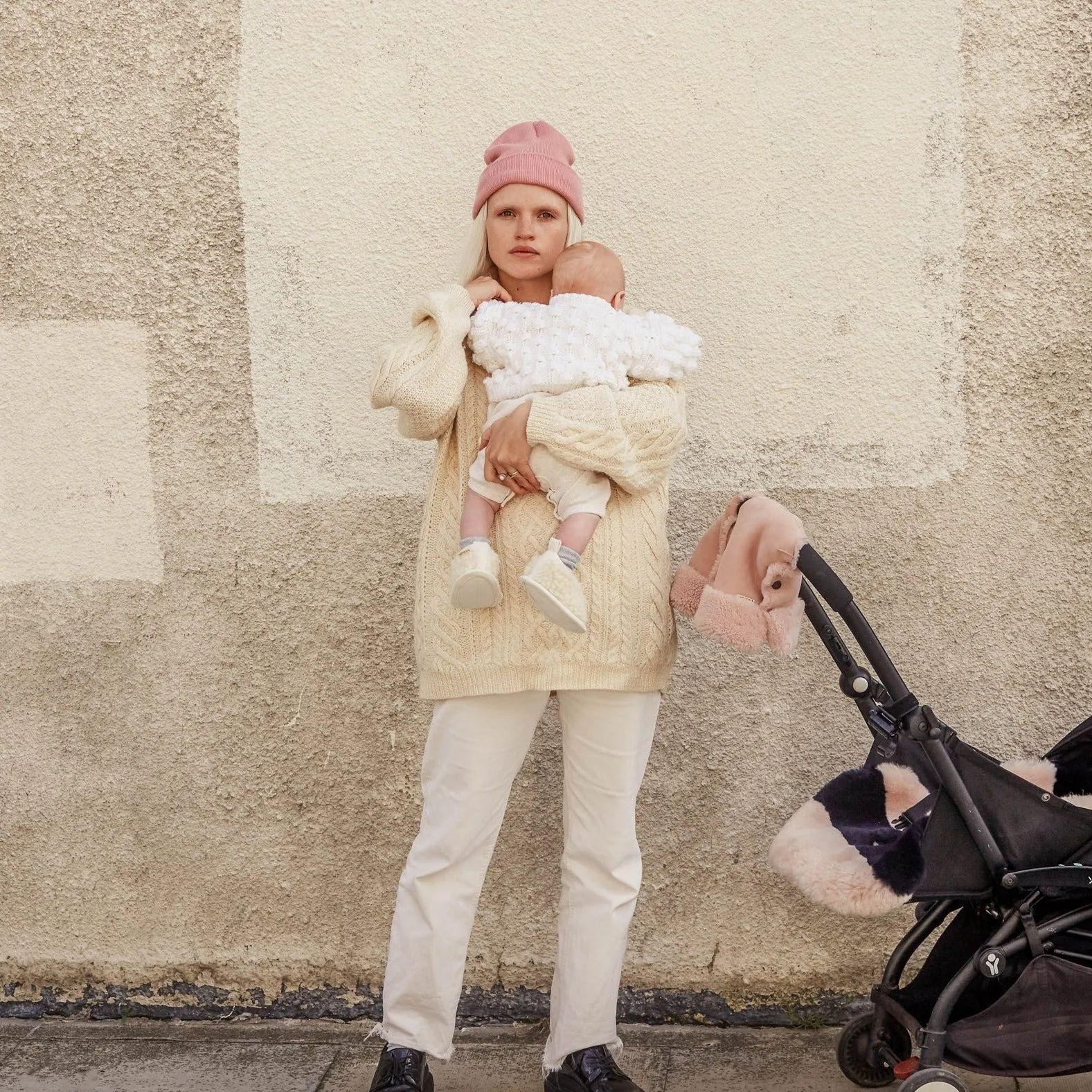 Sheepskin Buggy Mittens (Rose)