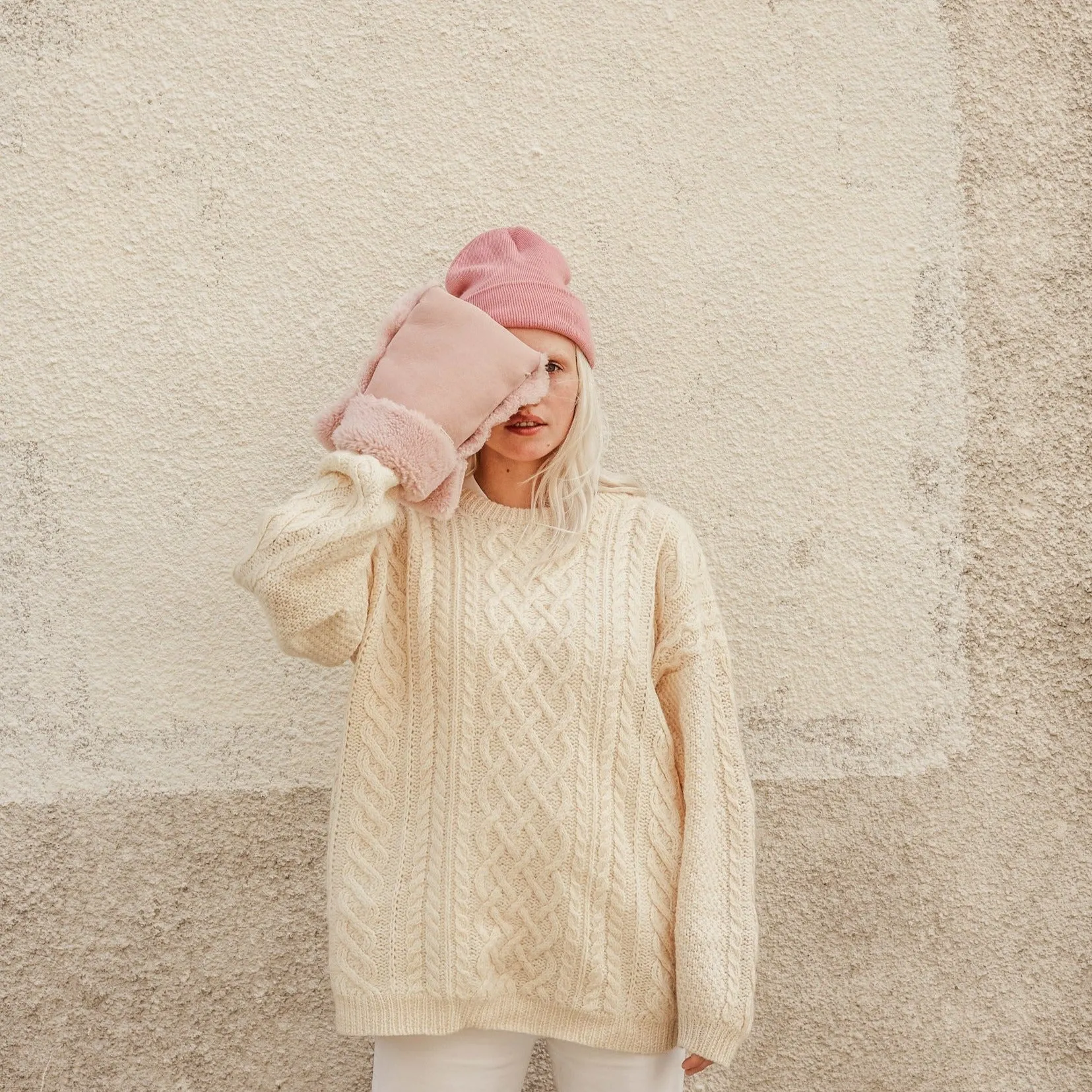 Sheepskin Buggy Mittens (Rose)