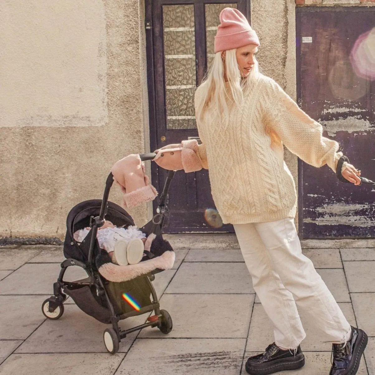 Sheepskin Buggy Mittens (Rose)