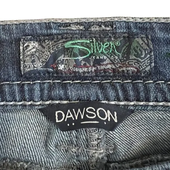 Silver Jeans Dawson Flap Pocket Mid Rise Bootcut Jeans Size 27W 32L