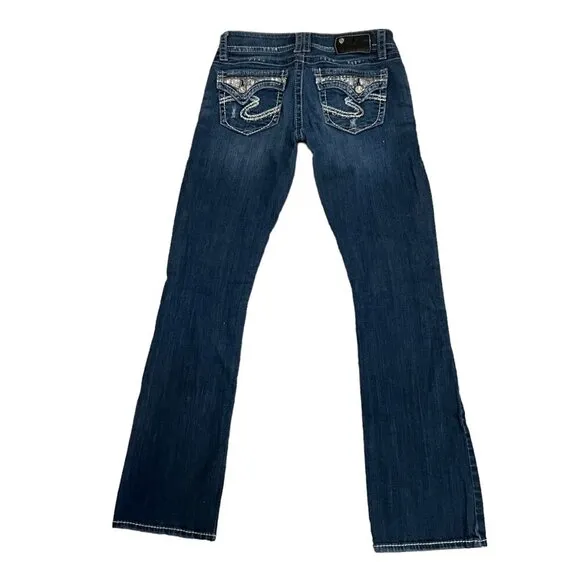 Silver Jeans Dawson Flap Pocket Mid Rise Bootcut Jeans Size 27W 32L