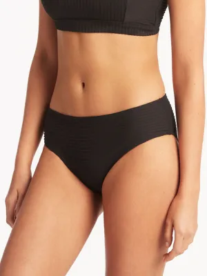 Spinnaker Mid Bikini Bottoms in Black