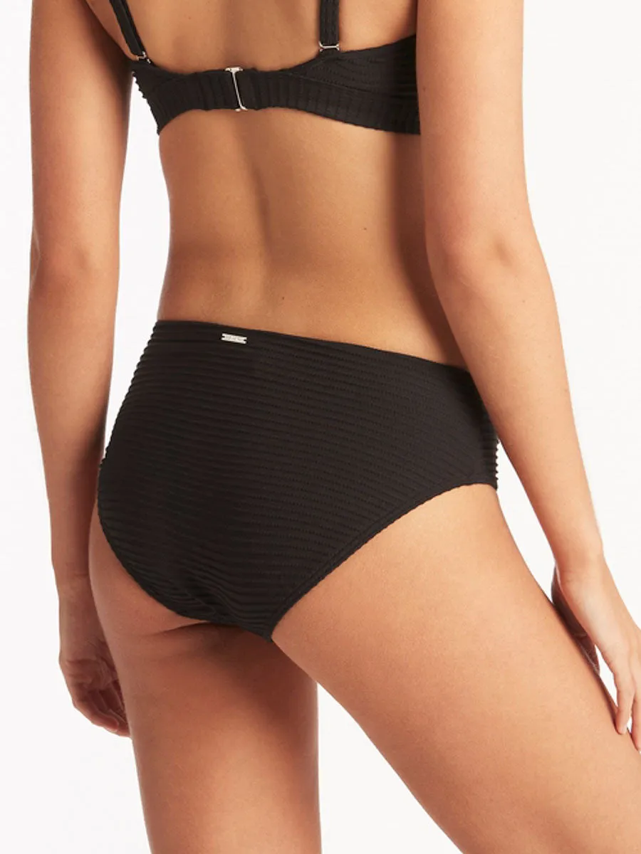 Spinnaker Mid Bikini Bottoms in Black
