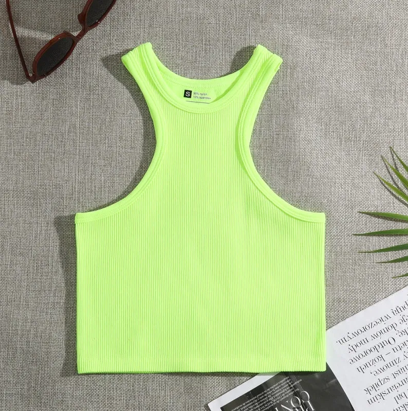 Sports Quick-Dry Sleeveless Crop Top.W-240703-1