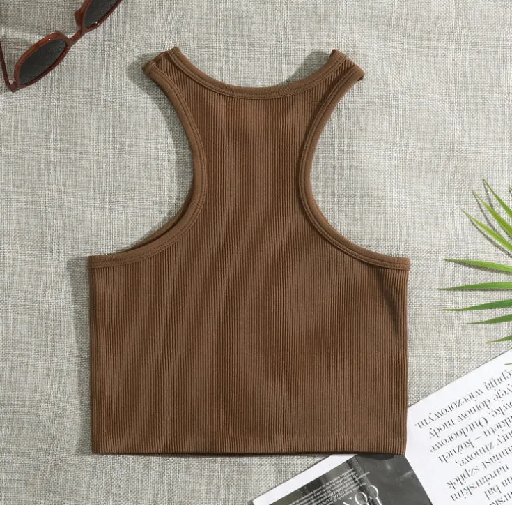 Sports Quick-Dry Sleeveless Crop Top.W-240703-1