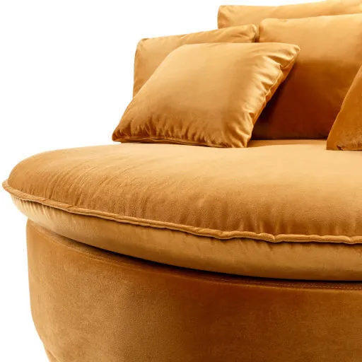 Surya Drancy Modern Cognac Brown Velvet Lounger Chair