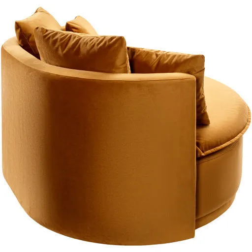 Surya Drancy Modern Cognac Brown Velvet Lounger Chair