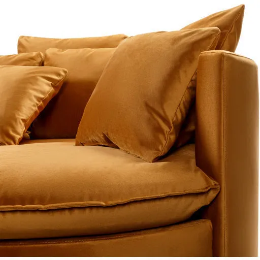 Surya Drancy Modern Cognac Brown Velvet Lounger Chair