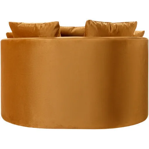 Surya Drancy Modern Cognac Brown Velvet Lounger Chair