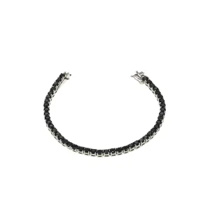 Tennis Bracelet With Box Clasp - Black 4mm
