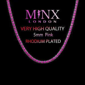 Tennis Chain | Pink Diamond Tennis Chain | Tennis Necklace | Womens Tennis Chain | Iced Chain  | Diamond Tennis Chain | Hip Hop Chain