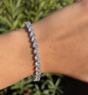 Tennis heart bracelet or necklace , heart Iced Zircon Tennis Chain Bracelet, bridal cz link bracelet,bridemaidsgift,tennis heart necklace