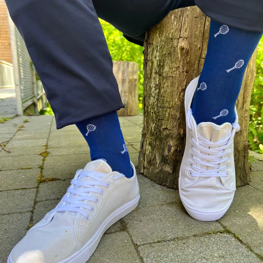 Tennis Raquet Bamboo Socks by Swole Panda, Size 7-11