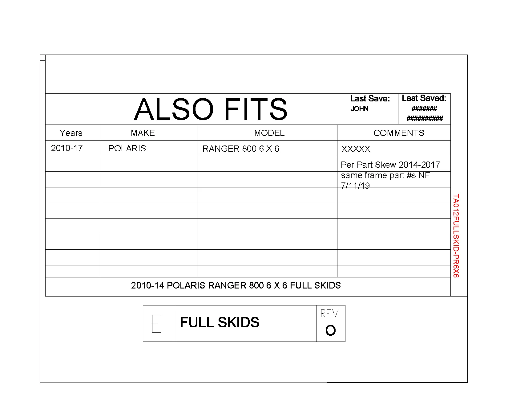 Trail Armor Polaris RANGER 800 6x6 Full Skids