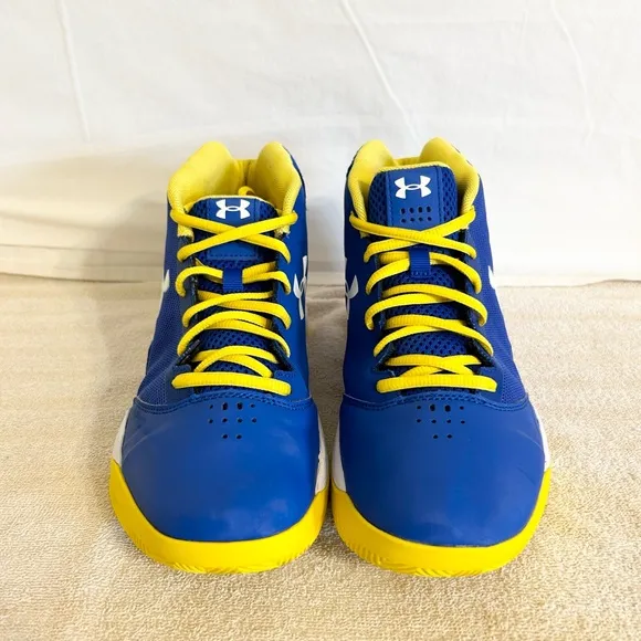 Under Armour Jet Mid Blue/Yellow size 8 MEN’S BASKETBALL SHOES